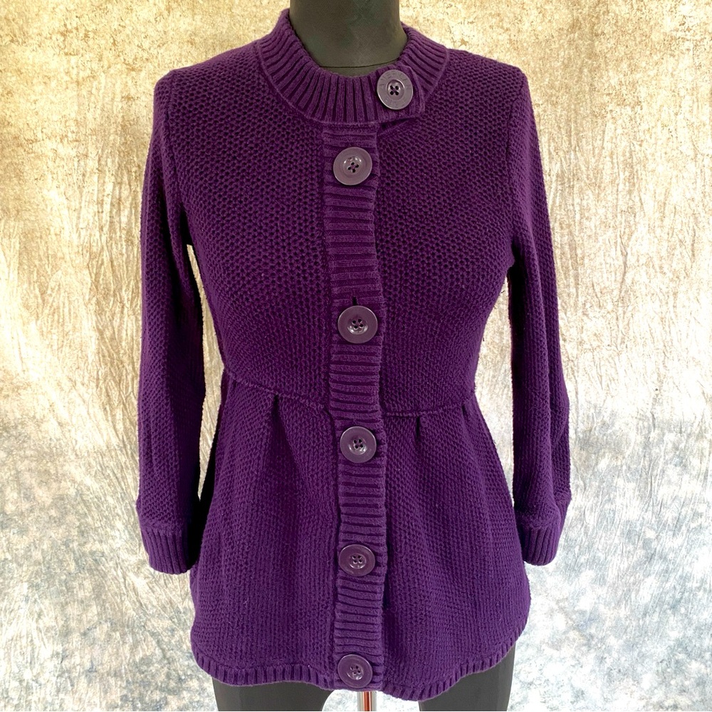 American Eagle Outfitters Deep Purple Cardigan - Picture 1 of 9